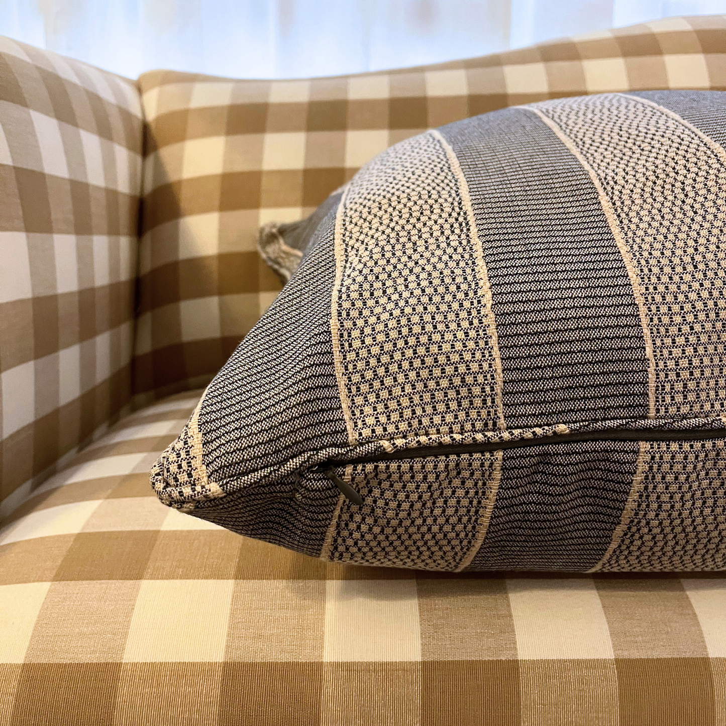 22" x 22" Pillow - Peter Dunham Asilah Indigo on Natural