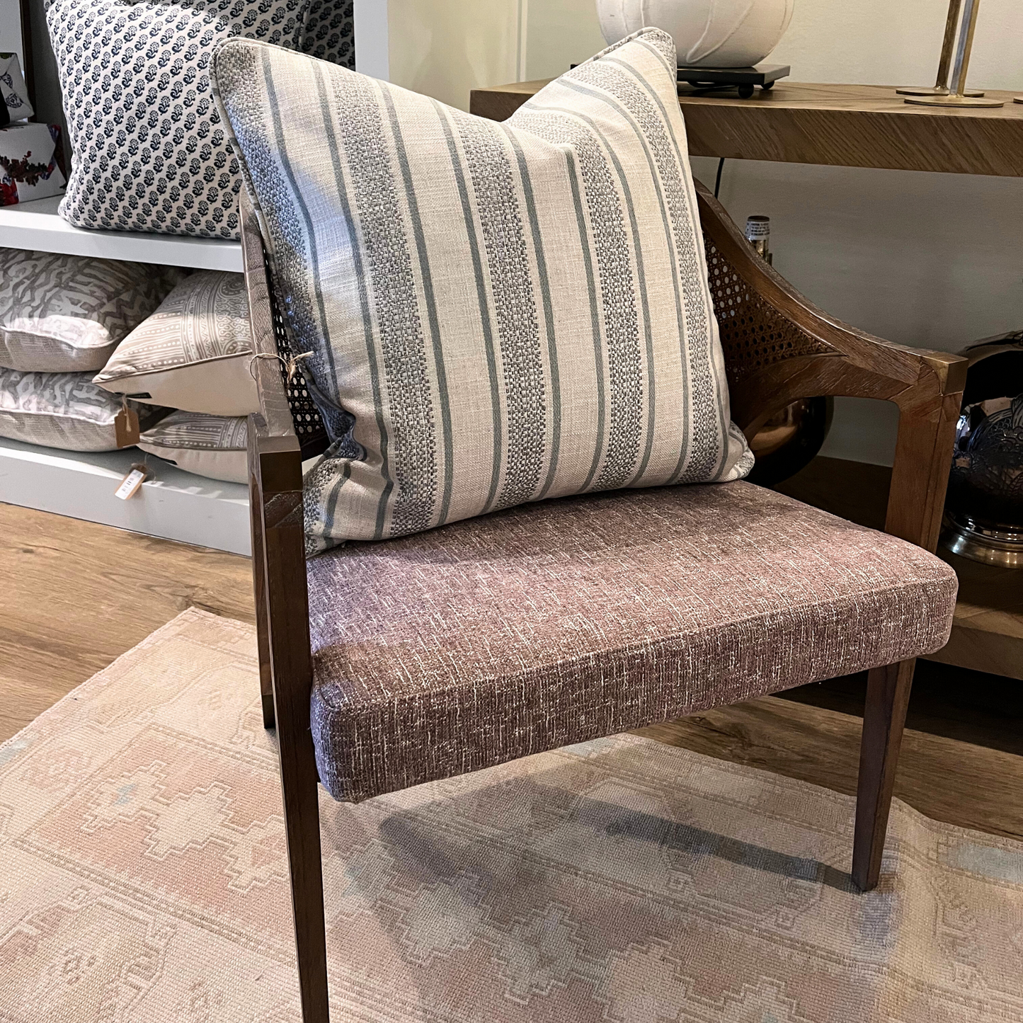 22" x 22" Pillow - Fabricut Sea and Flax Striped