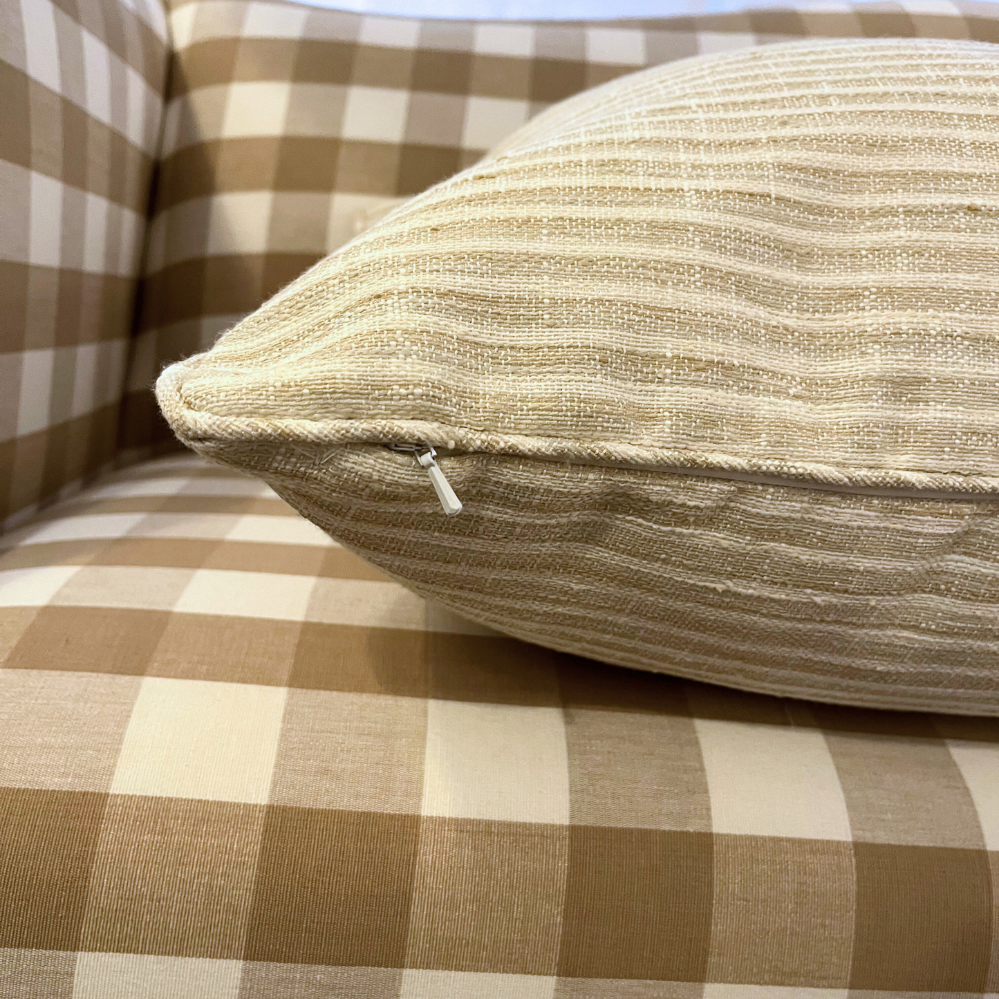 22" x 22" Pillow - Century Sand and Gray Stripe