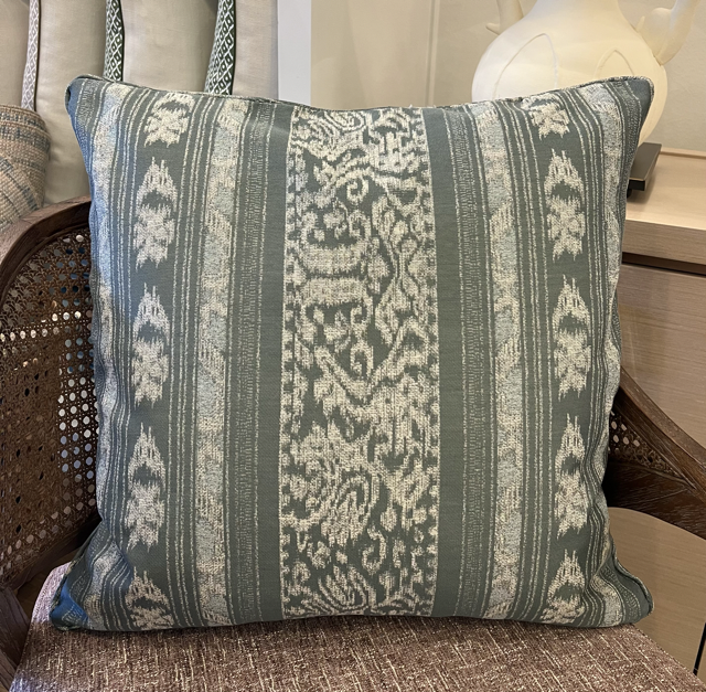 22" x 22" Pillow - GP & J Sage Stripe