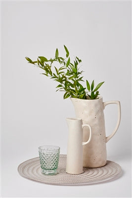 Evie Ceramic Pitcher - Stone/Cream