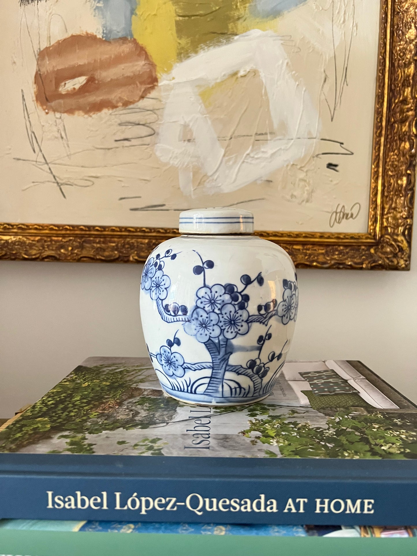 Blue And White Tiny Lid Mini Jar - Plum & Pine