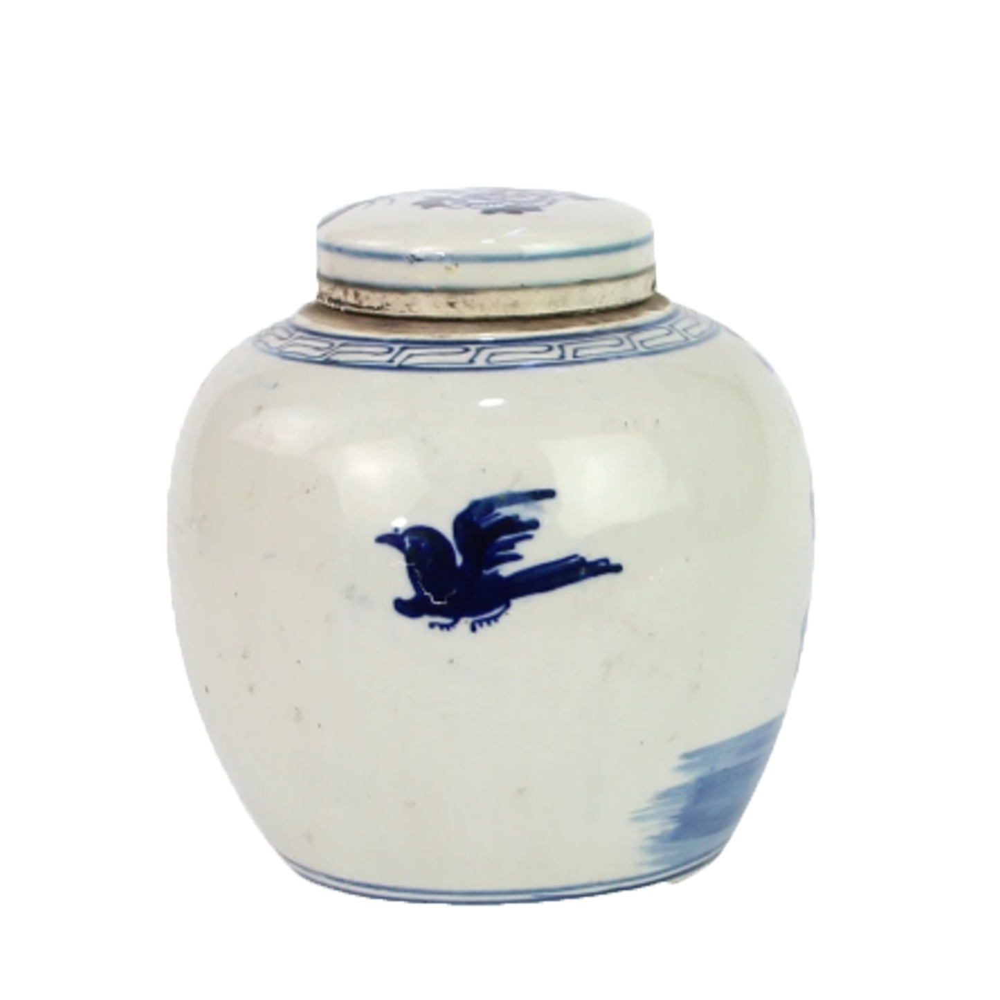 Blue And White Mini Jar Pheasant With Peony