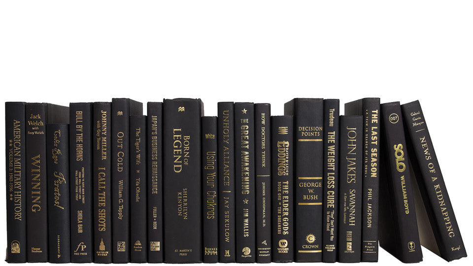 Modern Onyx and Gold Decorative Book- EACH