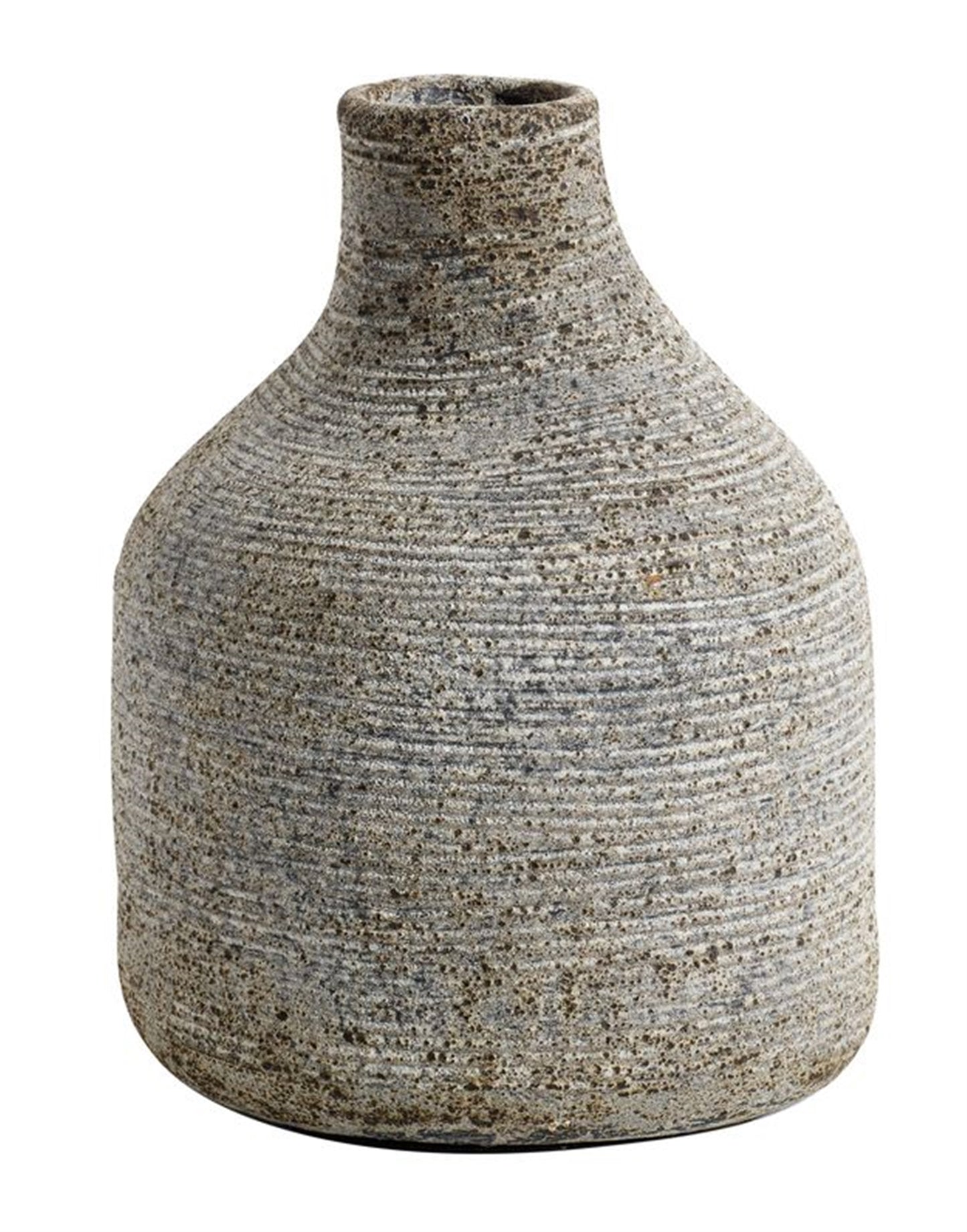 Ridged Vase in Grey/Brown - Small