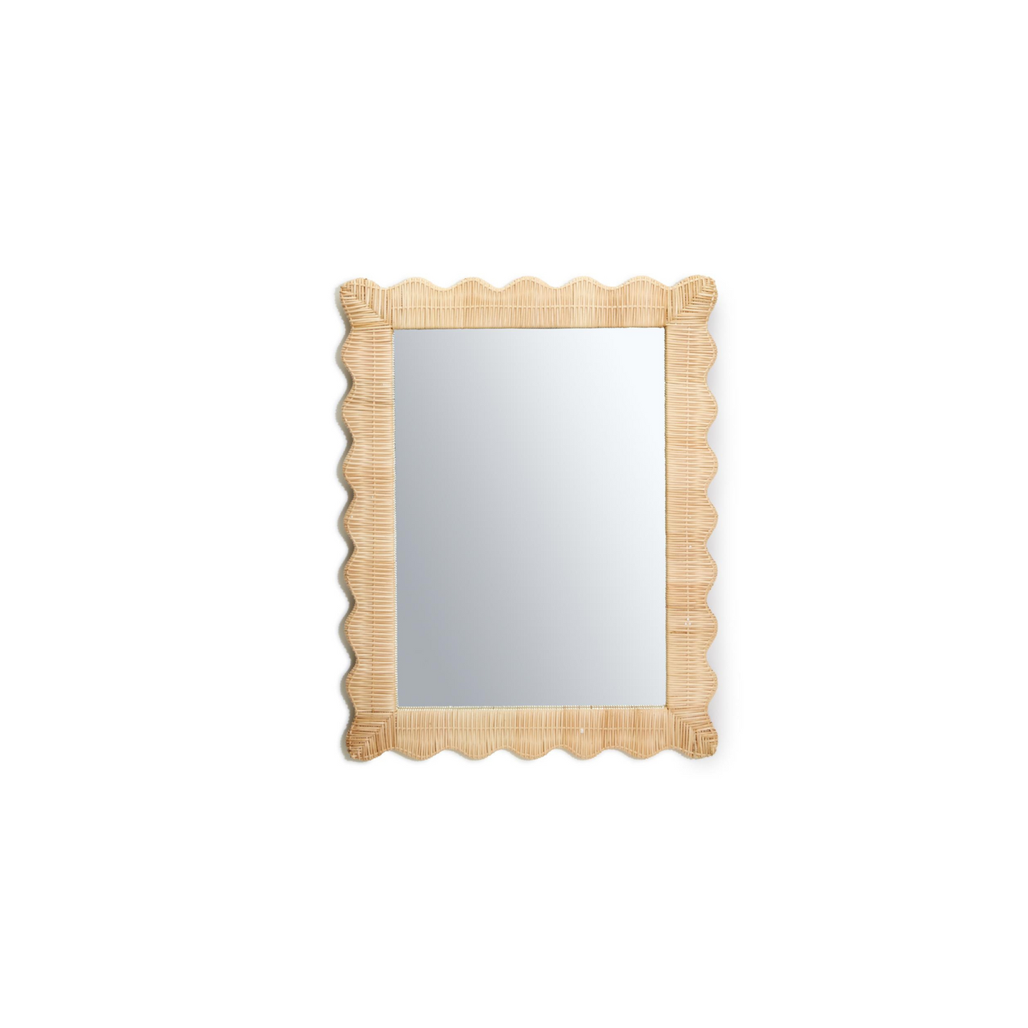 Scalloped Wicker Weave Mirror