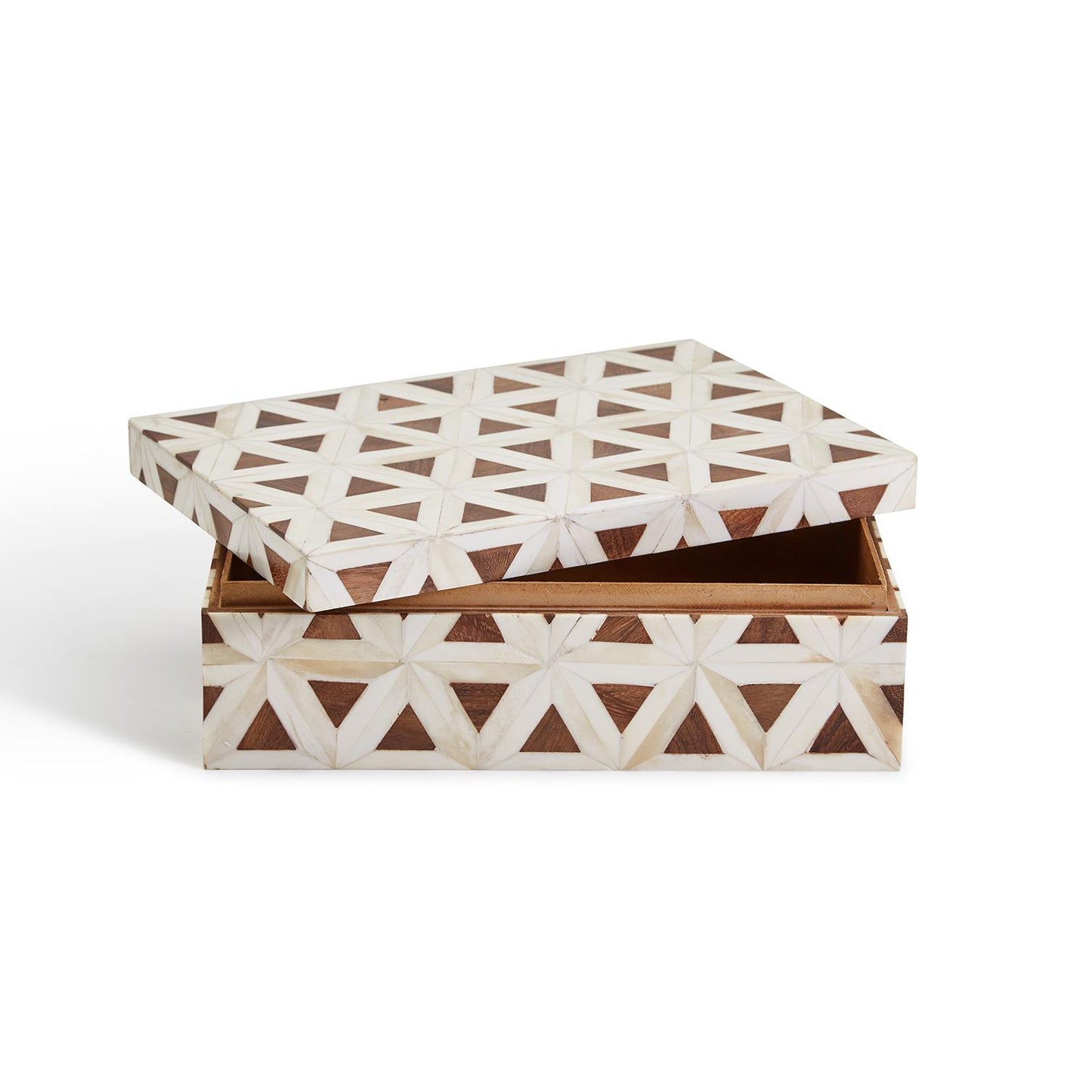 Wood and Bone Box with Lid - Large