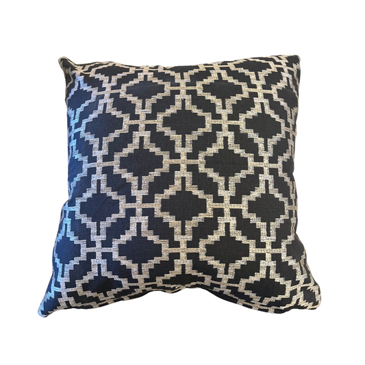 20" x 20" Pillow - Geometric in Oatmeal and Pewter