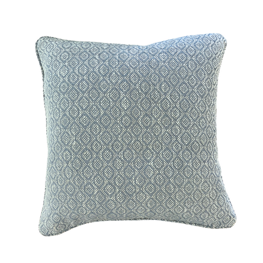 22" x 22" Pillow - GP & J Blue and Cream Diamond