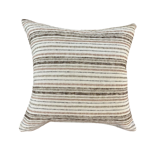 22" x 22" Pillow - Bernhardt Black and Sand Stripe