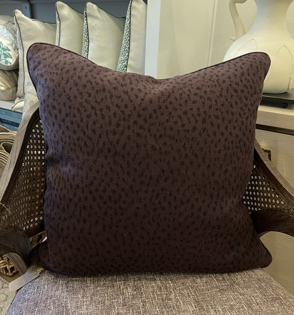 22" x 22" Pillow - KLS Aubergine Cheetah