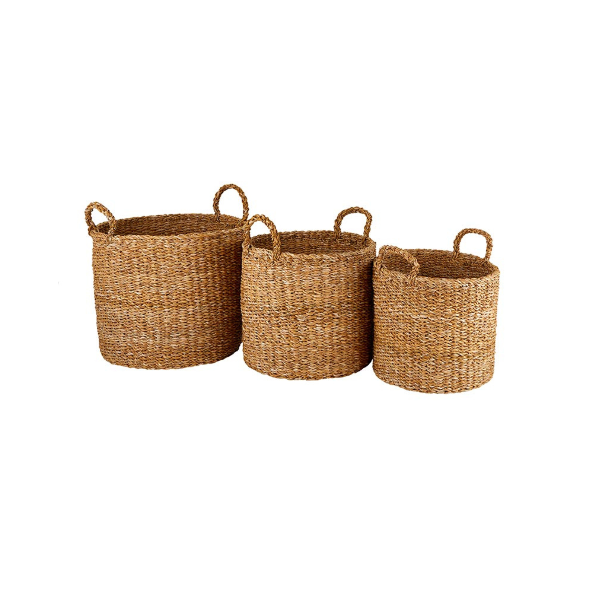 Round Seagrass Baskets – Bleu by TPG