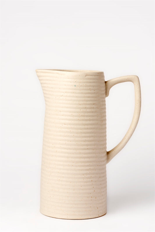 Frannie Ceramic Pitcher - Stone/Cream