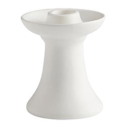 White Ceramic Candleholder - Small