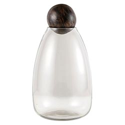 Glass Carafe with Walnut Stain