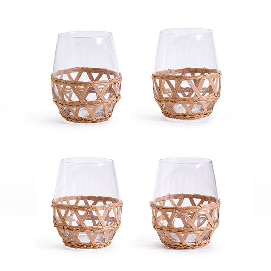 Lattice Stemless Wine Glass