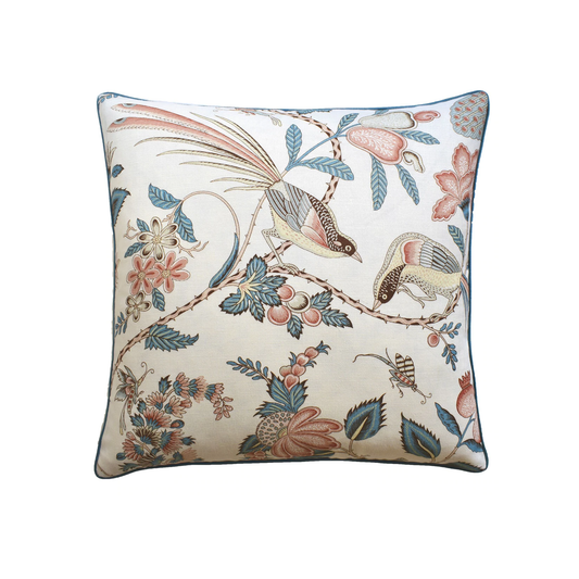 22" x 22" Pillow - Campagne Peacock/Rouge