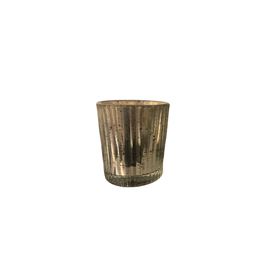 Mercury Glass Votives - Ridged