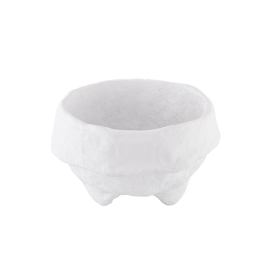 Paper Mache Bowl - White
