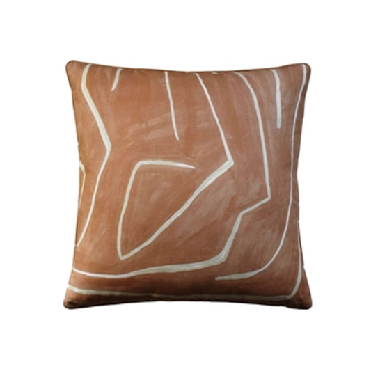 22" x 22" Pillow - Graffito Salmon/Cream