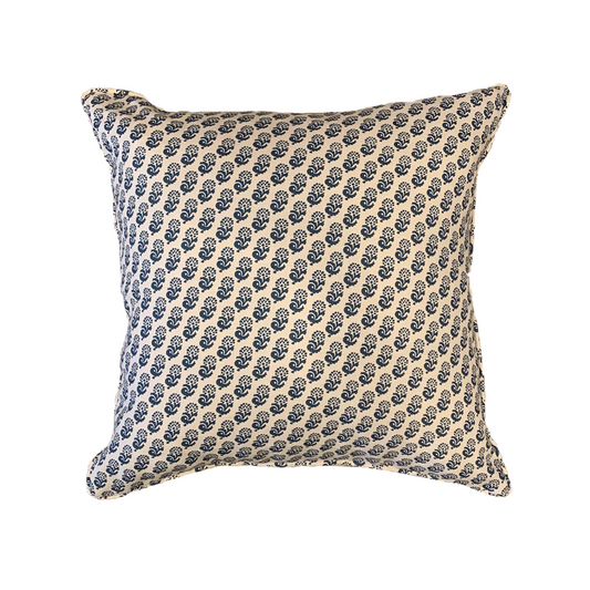 22" x 22" Pillow - Indigo Flower