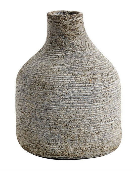 Ridged Vase in Grey/Brown - Small