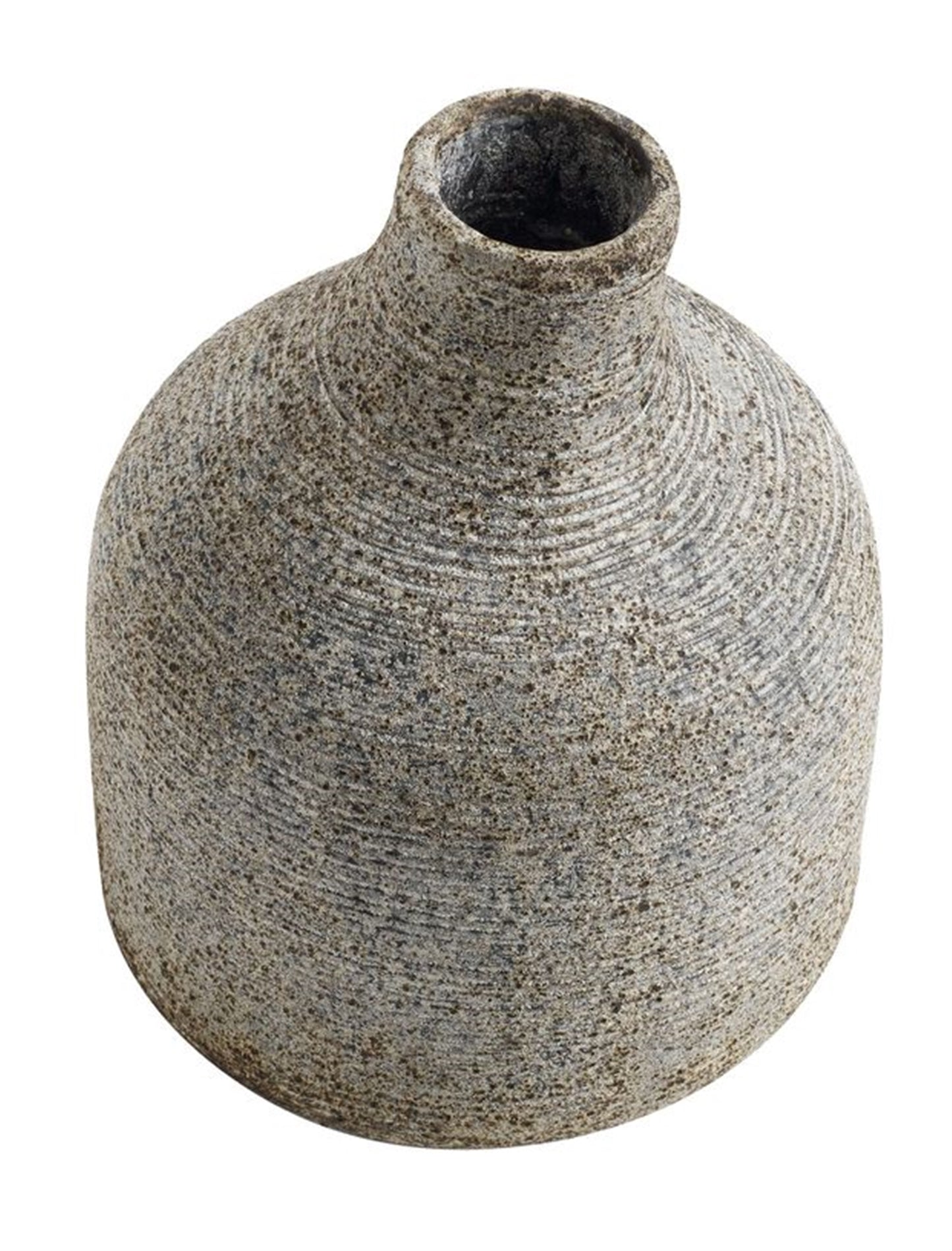 Ridged Vase in Grey/Brown - Small
