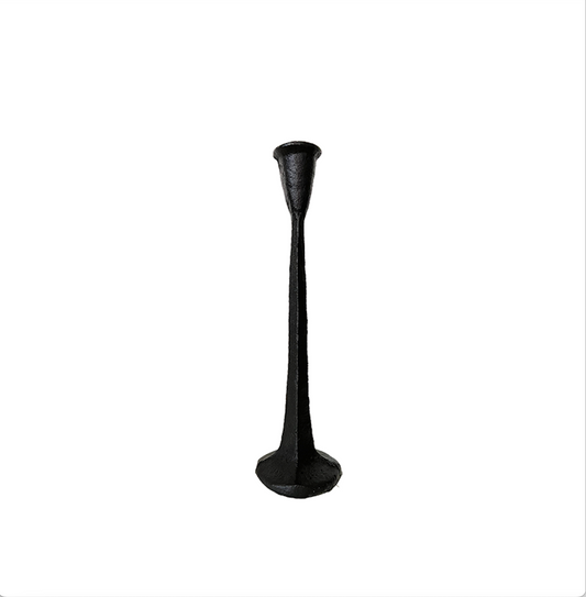 Cast Iron Taper Candlestick in Black - 11.5" H