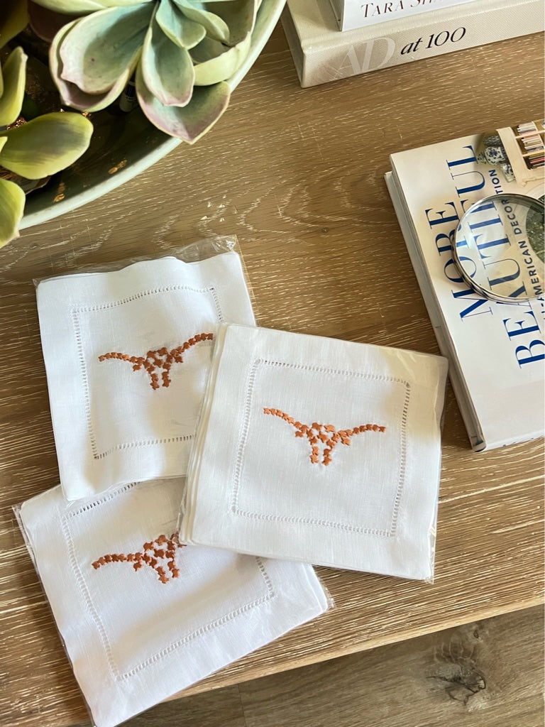 Longhorn Cocktail Napkins - Set of 4