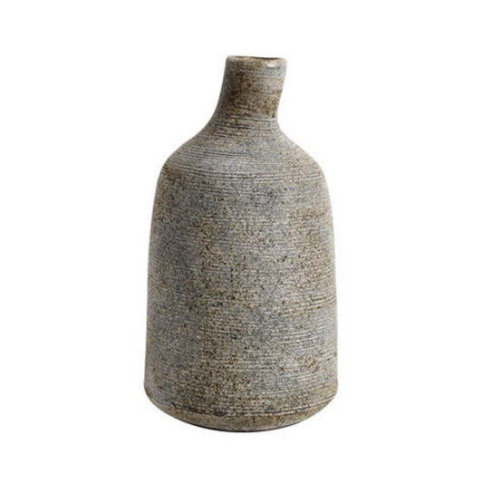 Ridged Vase in Grey/Brown - Medium