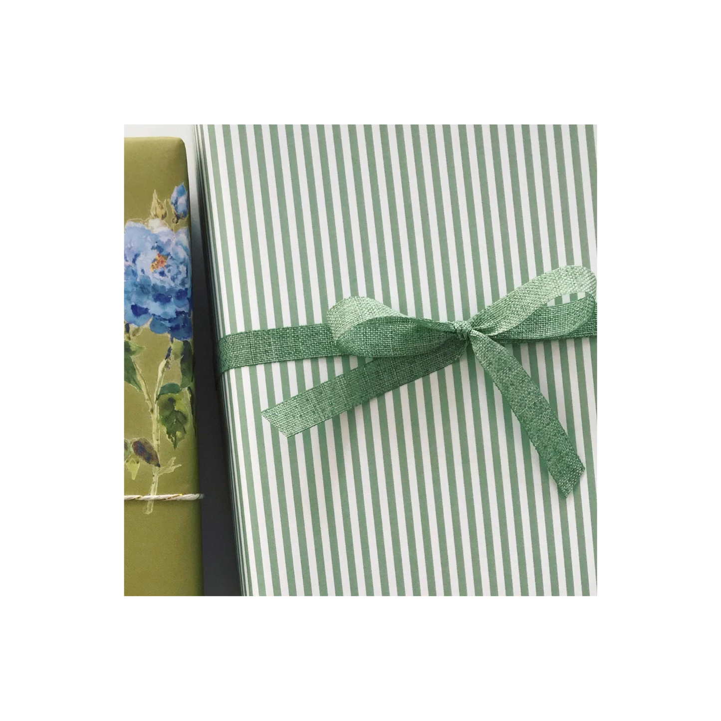 Sage Pinstripe Wrapping Paper